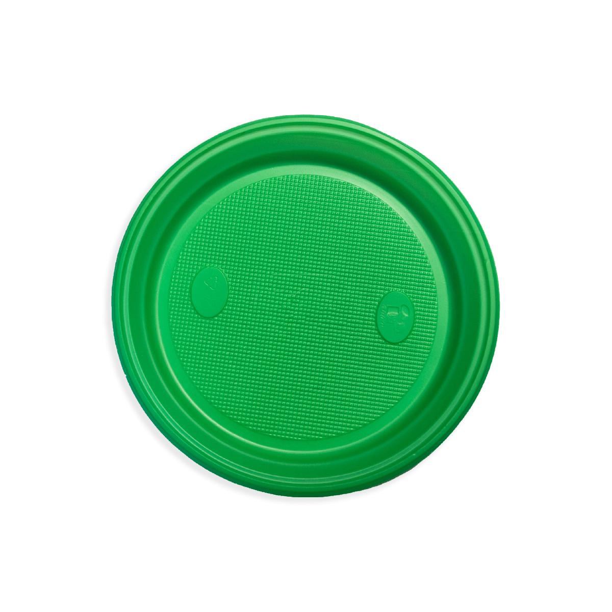 Тарелка пластиковая 205мм зеленая (О) (100/2000)