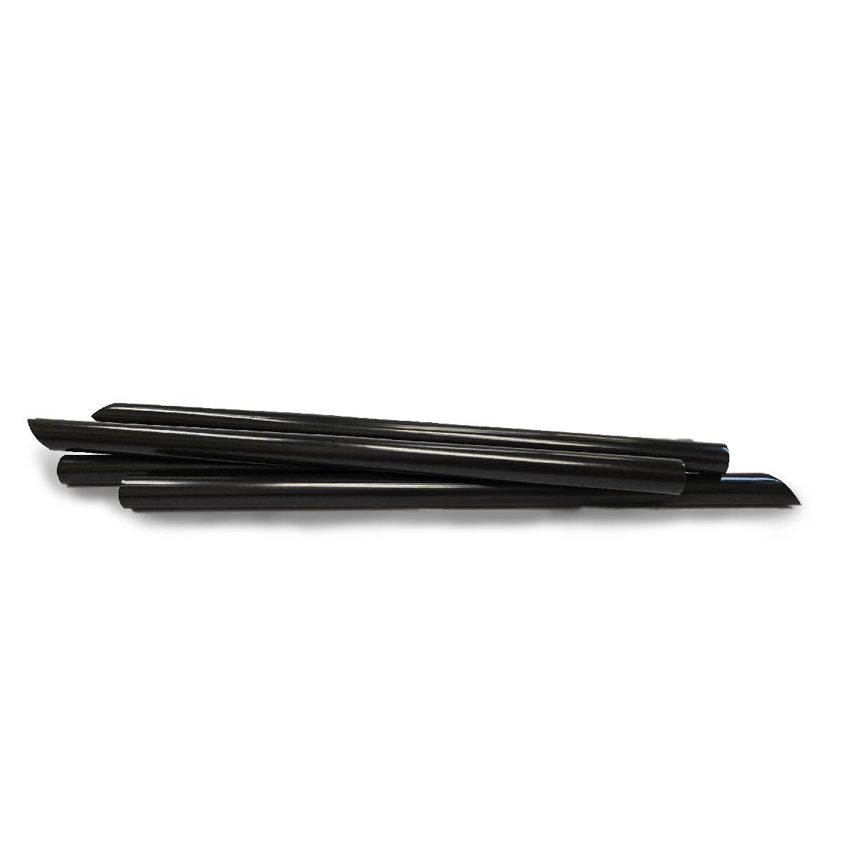 Трубочки прямые пластиковые скошенный край d12мм L250мм черные 70шт Bubble Tea ПП (37)