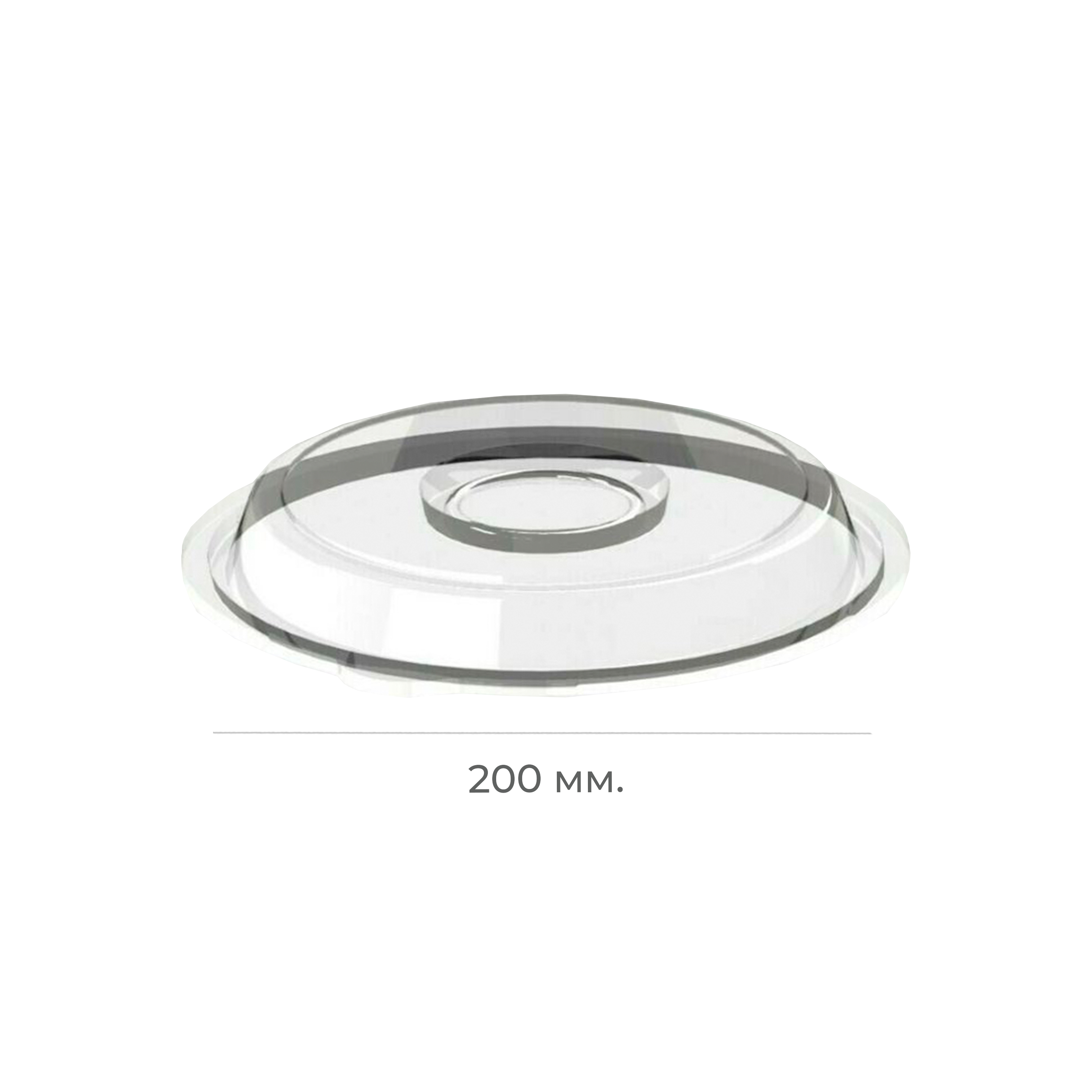 Крышка для контейнера КД106 прозрачная d200мм PS PET (400)