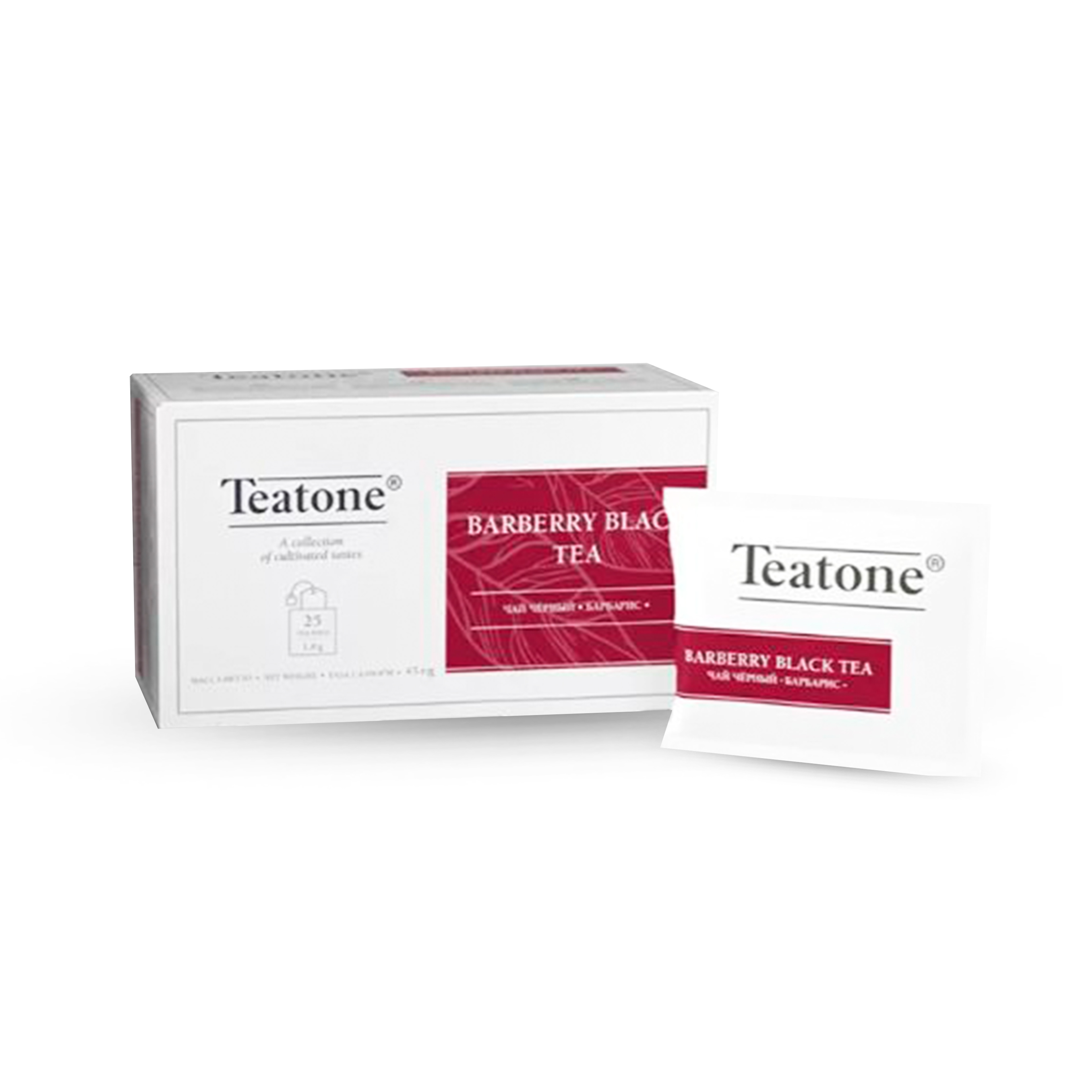 Чай teatone пакетированный на чашку 25пак*1,8г. черный с ароматом барбариса арт.1431 (6)