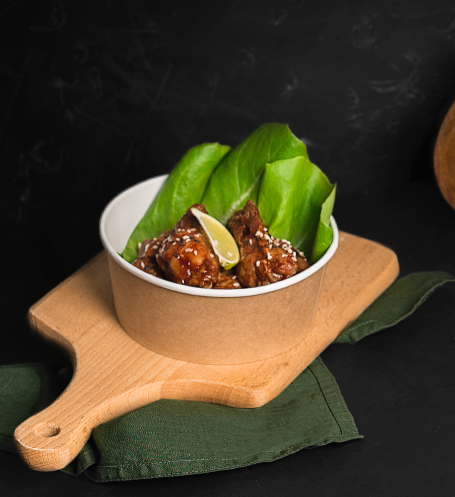 Контейнер картонный круглый Round Bowl 1000мл K крафт без крышки d128/150*h77 OSQ (45/270)