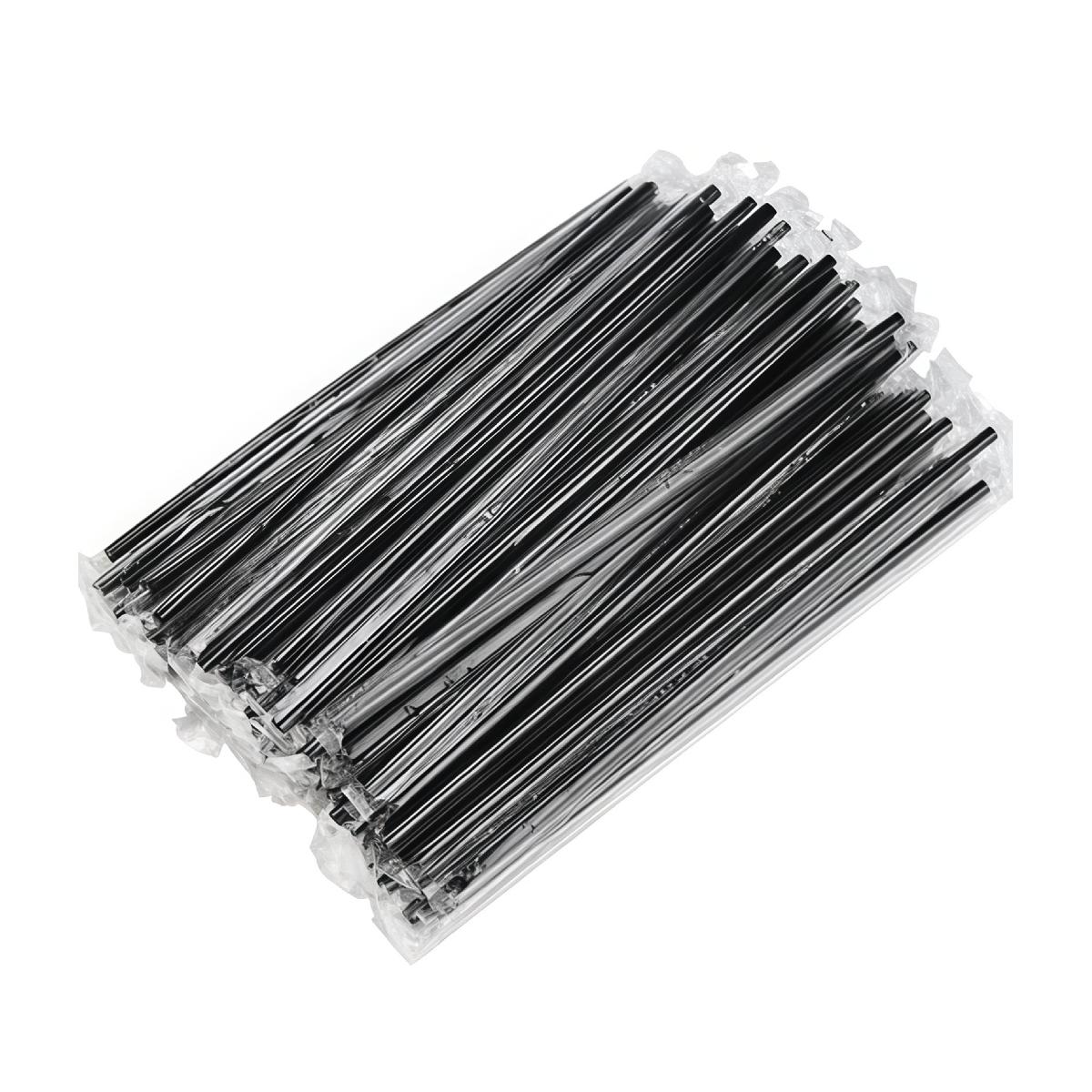 Трубочки без изгиба d5мм L210мм черная 1000шт (12)