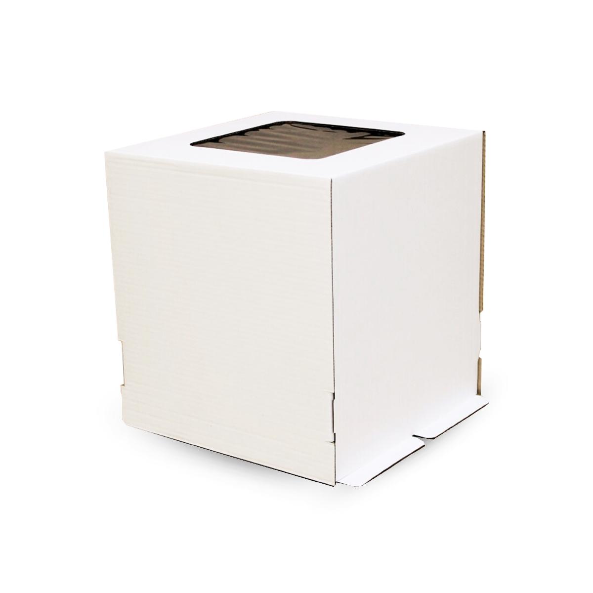 Коробка картонная для торта с окном ЕВ450 белая 420*420*450 (10)