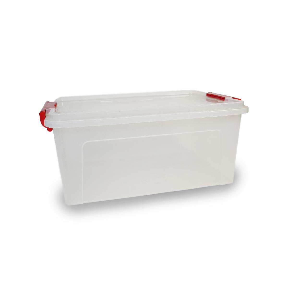 Ящик 14 л, с крышкой на защелках, для хранения, 18х43х28 см, пластиковый, прозрачный IDEA,