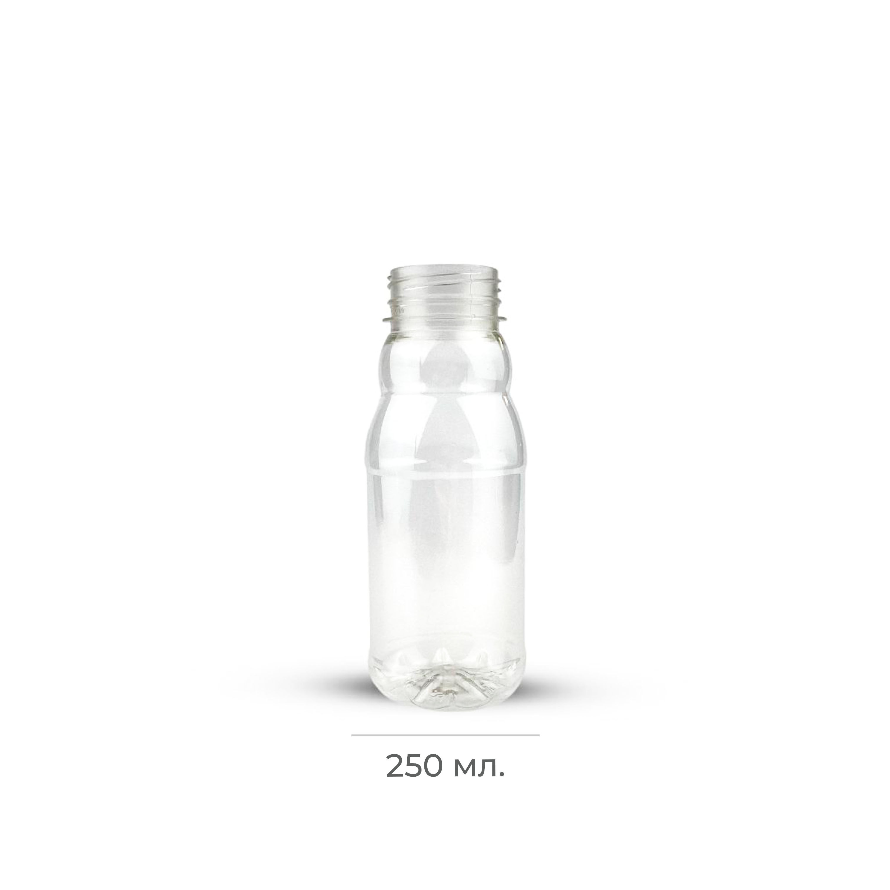 Бутылка ПЭТ 0,25л горло 38мм (широкое) прозрачная БЕЗ крышки (220)