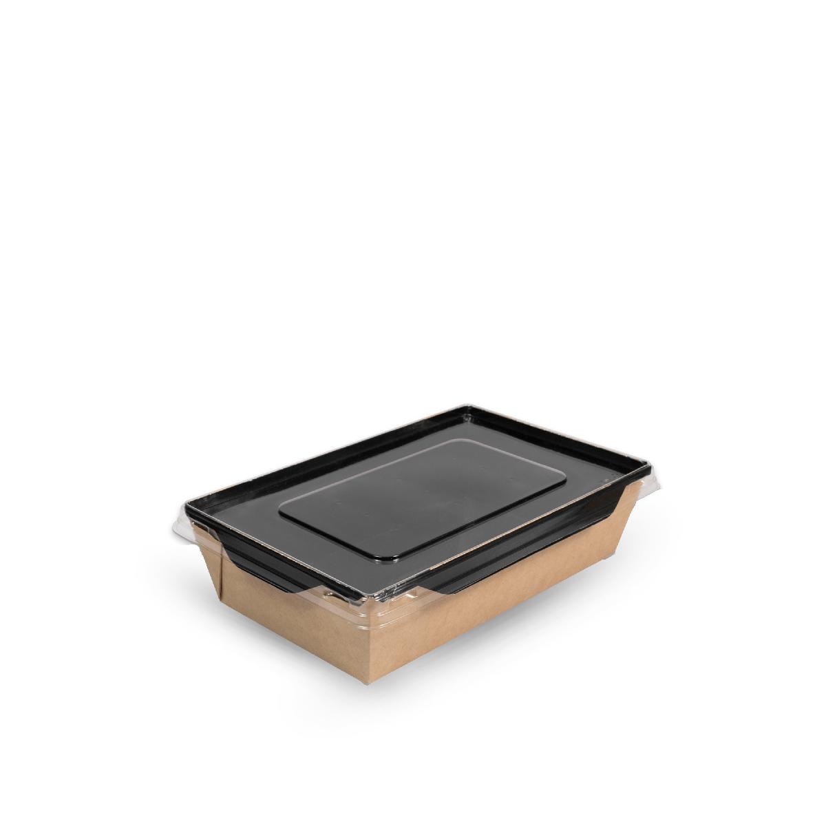 Контейнер картонный "Eco OpSalad" 800мл черный с прозрачной крышкой 207*127*55мм OSQ (50/200)