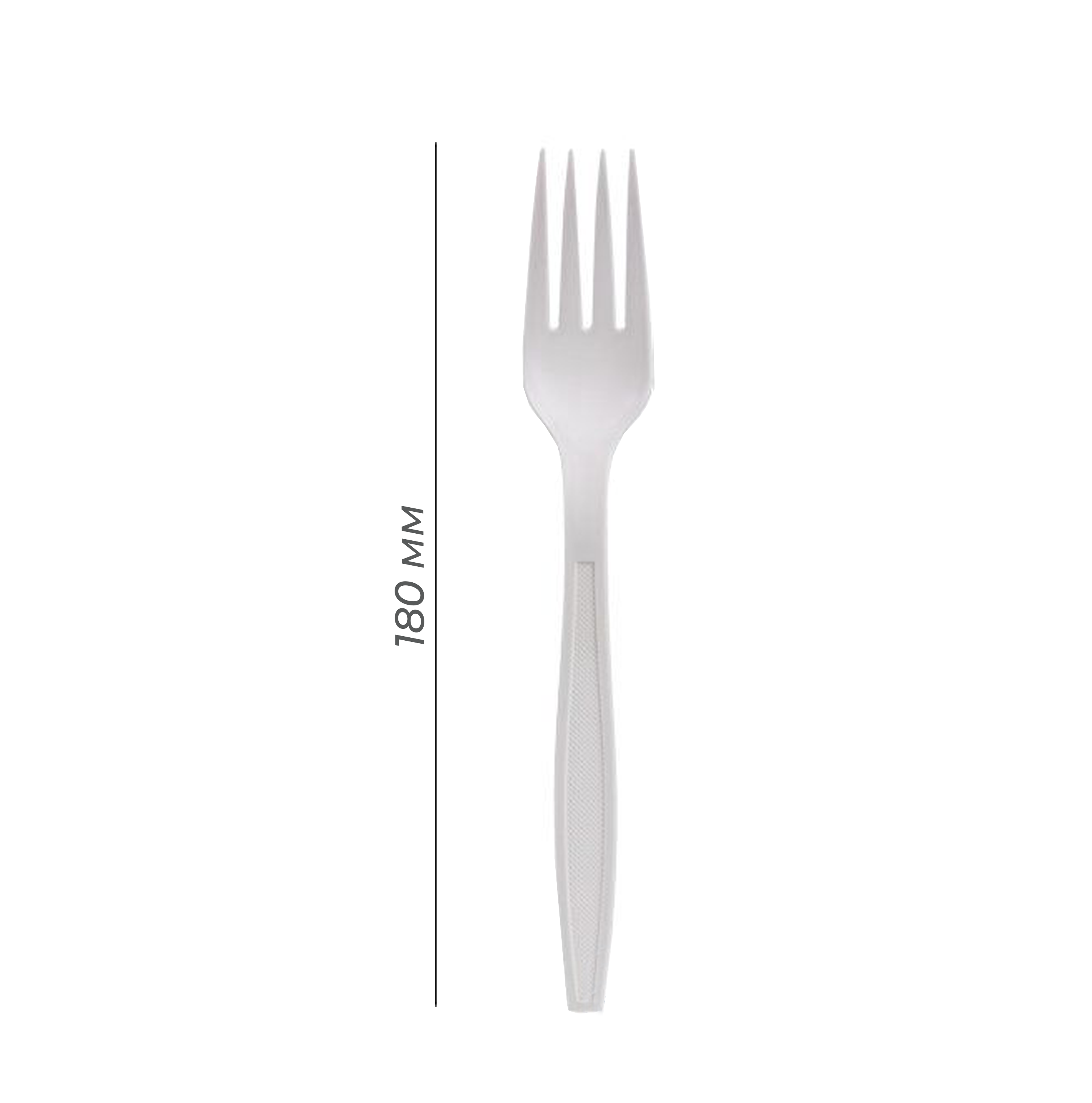 Вилка cтоловая из кукурузного крахмала 180мм Люкс L белая 4042Б (50/1000)