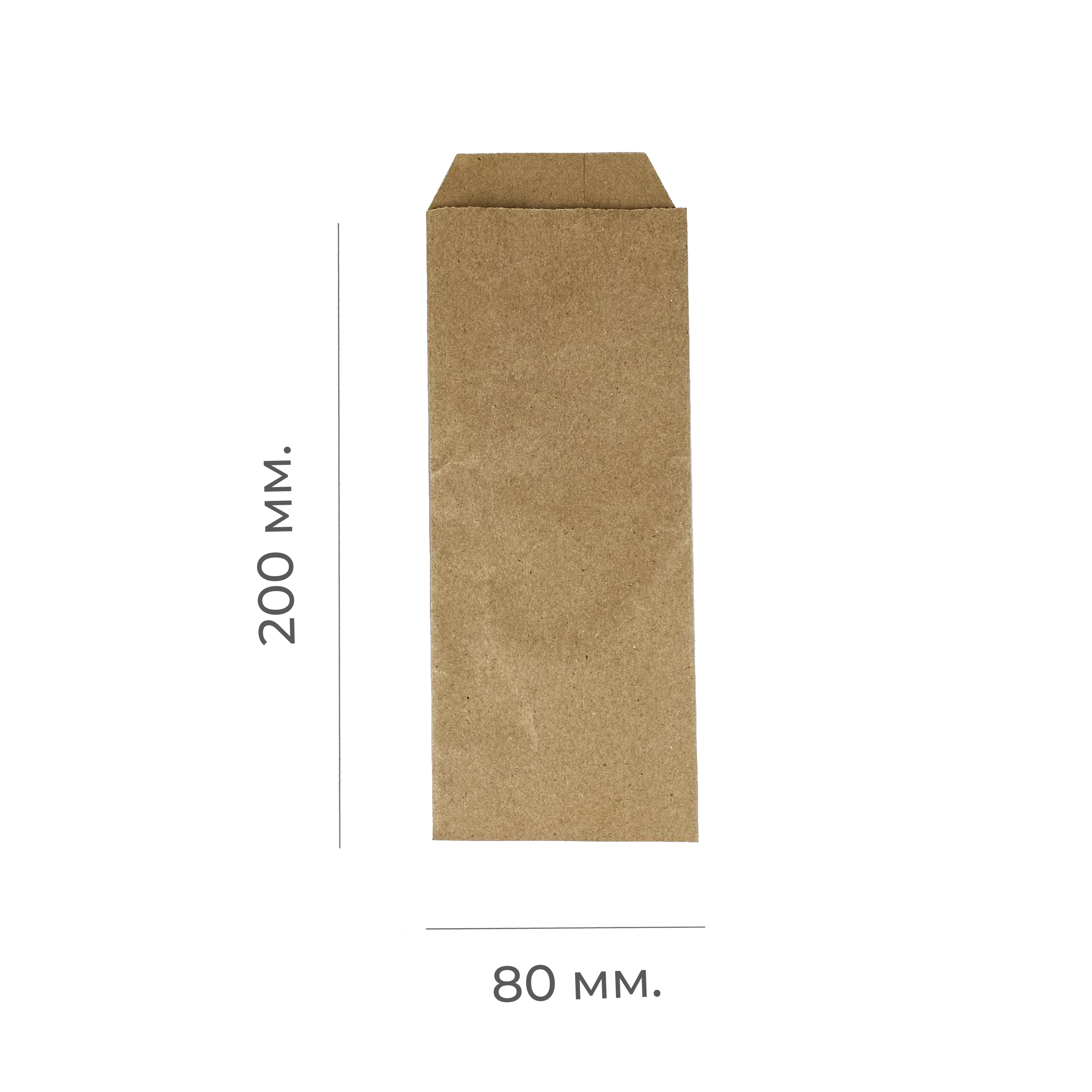 Крафт-пакет для столовых приборов 80×20×220мм 70г/м² 5304 (100/2000)