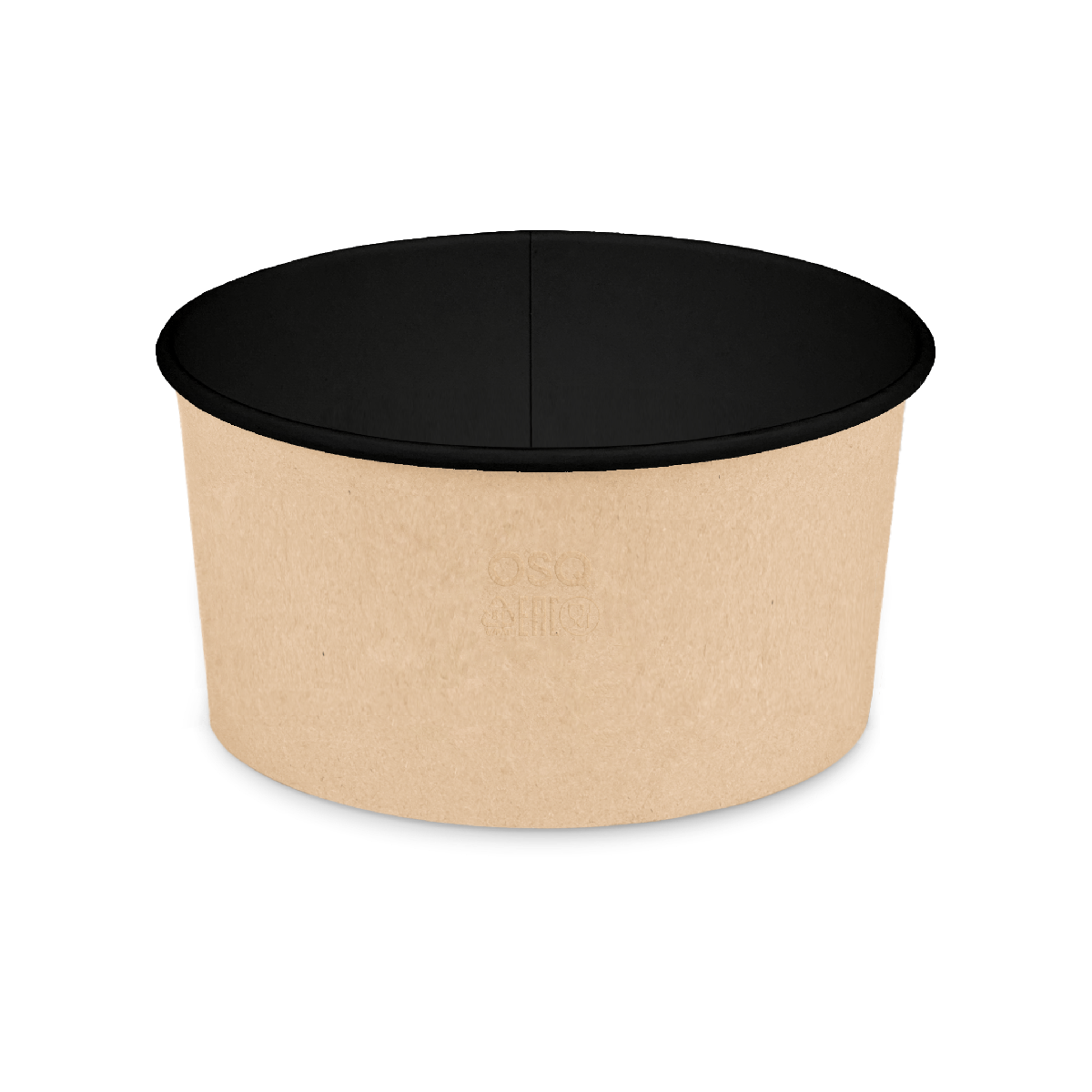 Контейнер картонный круглый Round Bowl 1000мл Black Wood без крышки d128/150*h77 OSQ (45/270)