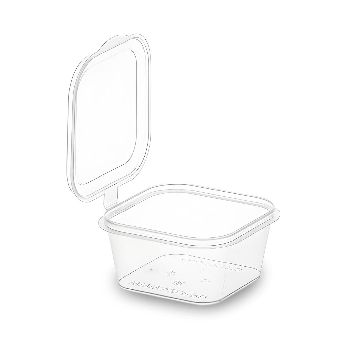 Соусник прозрачный с крышкой квадратный 80мл PP 1543П (80/960)