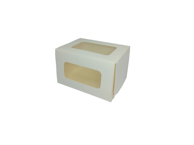 Коробка картонная с окном CAKE ROLL WW белая с ложементом 200*120*100 ForGenika (15/120)