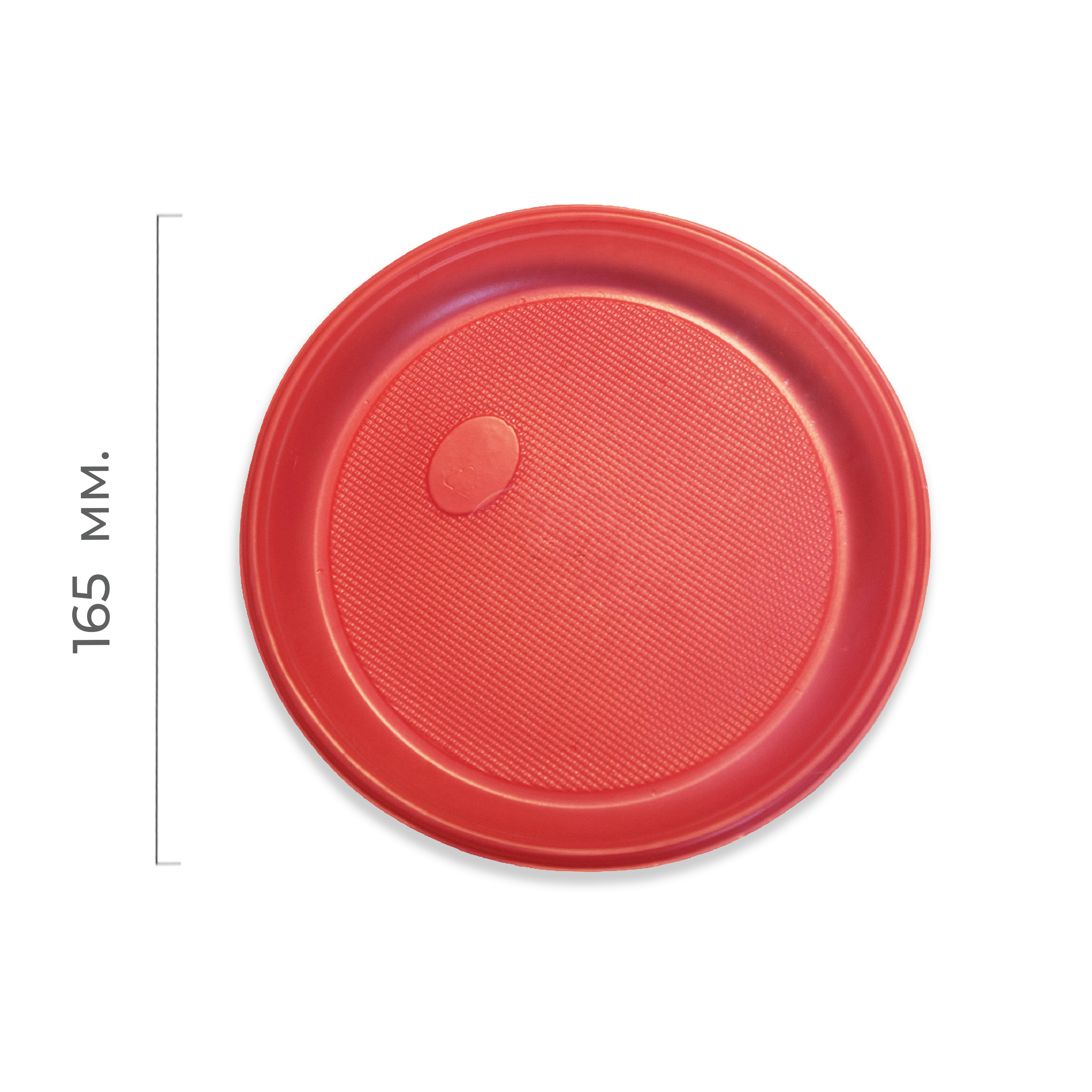 Тарелка пластиковая 165мм красная (О) (100/2400)