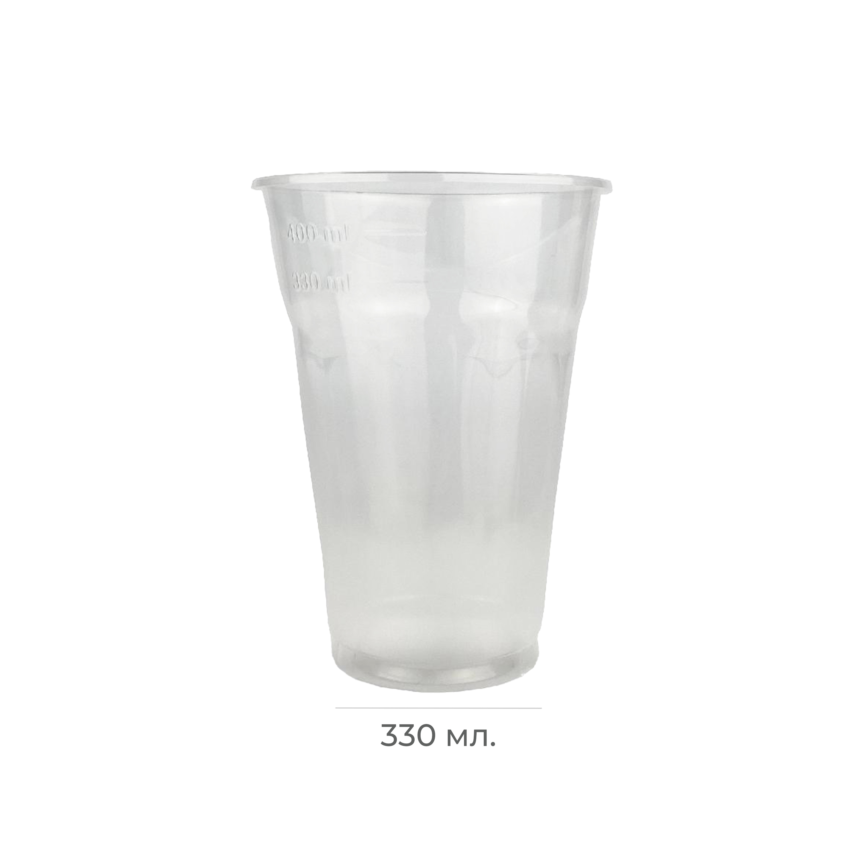 Стакан пластиковый 330мл прозрачный PP Упакс-юнити (50/1000)