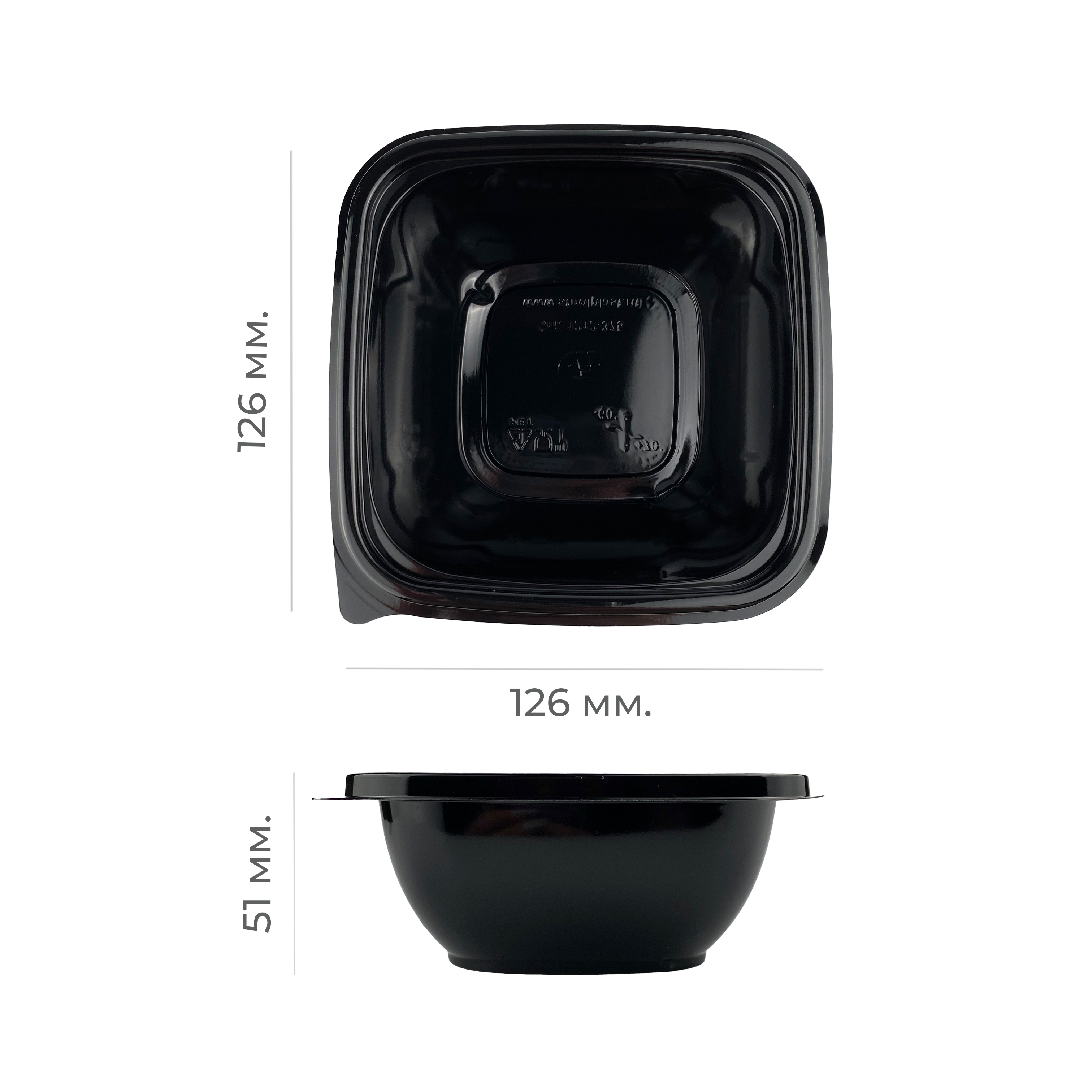 Контейнер "СПК-1212" 375мл 126*126*51мм черный (50/500)