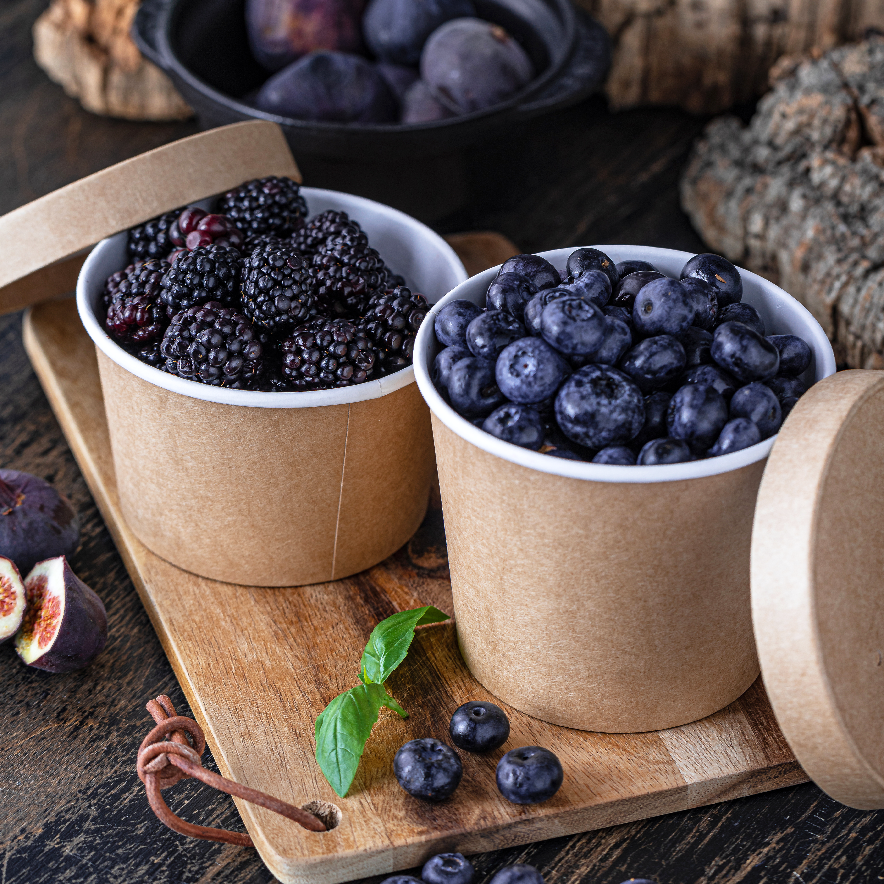 Контейнер картонный круглый Round Bowl 300мл K крафт без крышки d79/100*h65 OSQ (30/600)