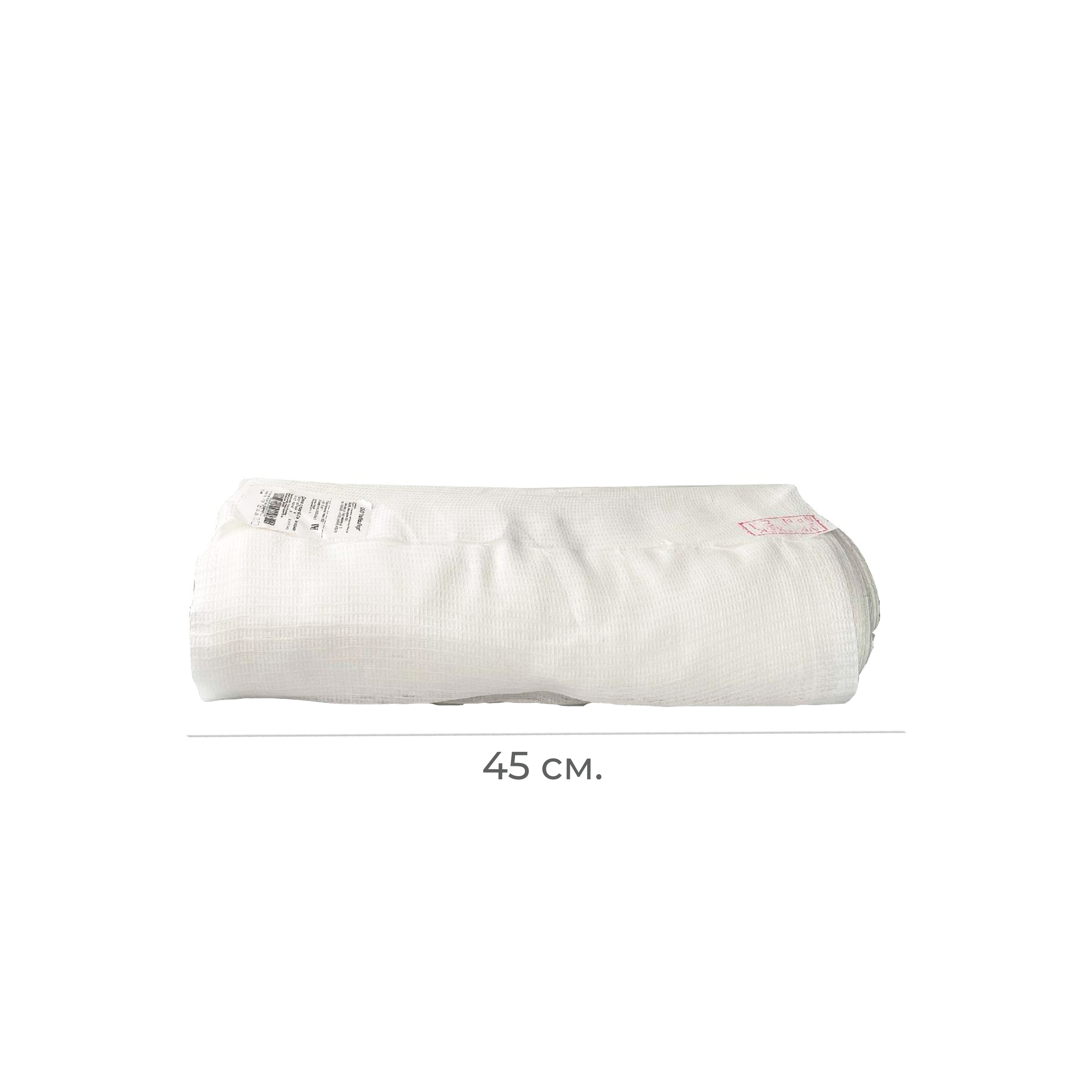 Полотно вафельное в рулоне 45см*60м 125г/м2 обр. край ЛТ