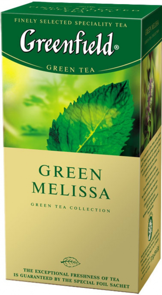 Чай Гринфилд 25 пак Green Melissa зеленый с мелиссой (10)