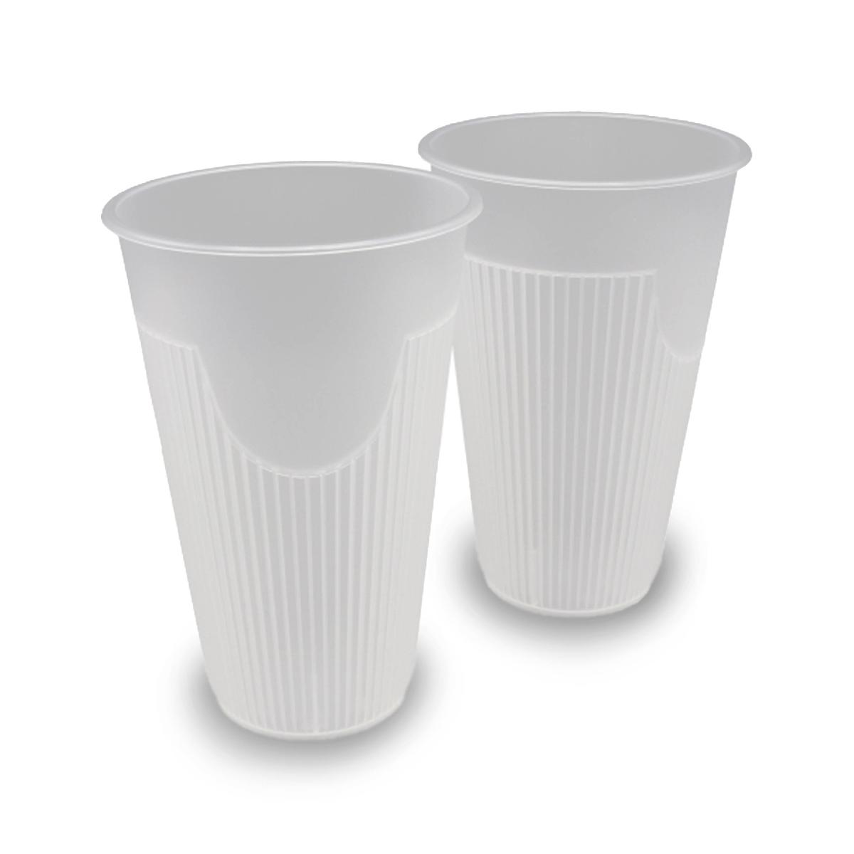 Стакан пластиковый для горячих напитков 400мл 90мм прозрачный 1035П (8/160)