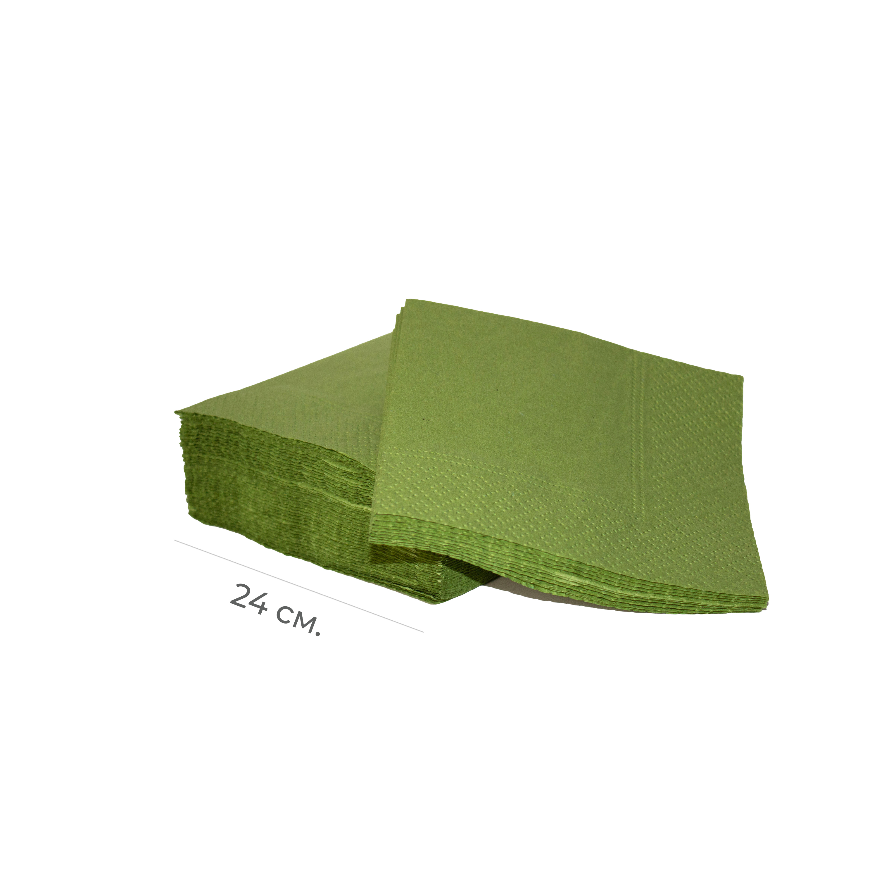 Салфетки бумажные 1-сл 24*24см "BigPack" 400шт зеленая оливка (15)