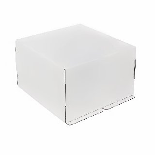 Коробка картонная для торта белая 300*300*190 (25)