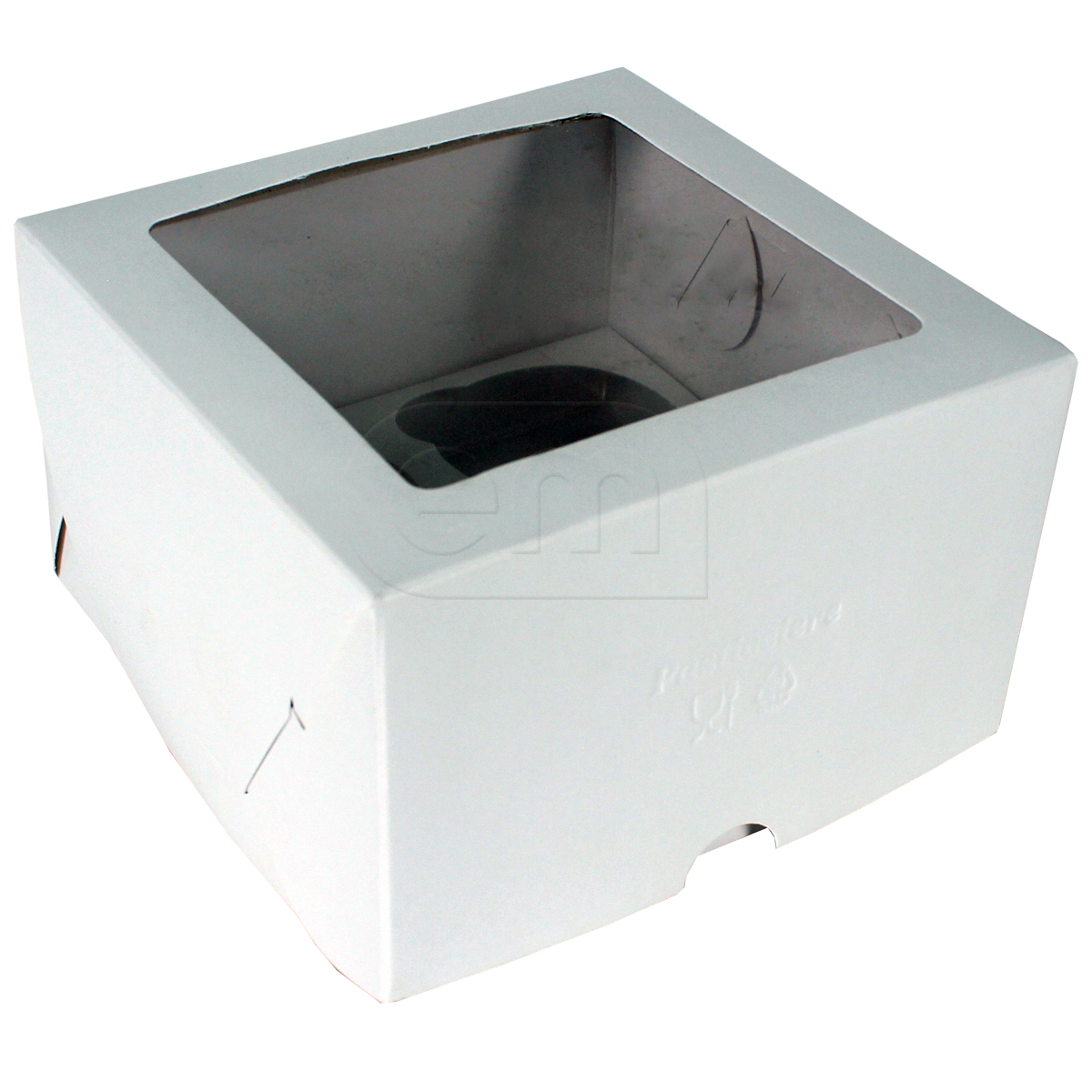 Коробка для капкейков 4шт с окном 160*160*100 белая OSQ (100)