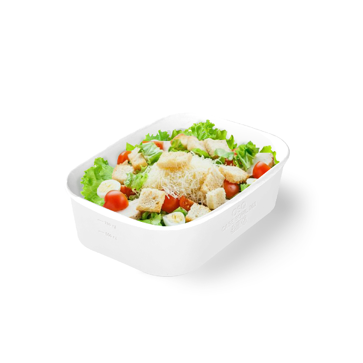 Контейнер картонный без крышки CASE BOWL 860мл белый 190*135*51мм OSQ (45/360)