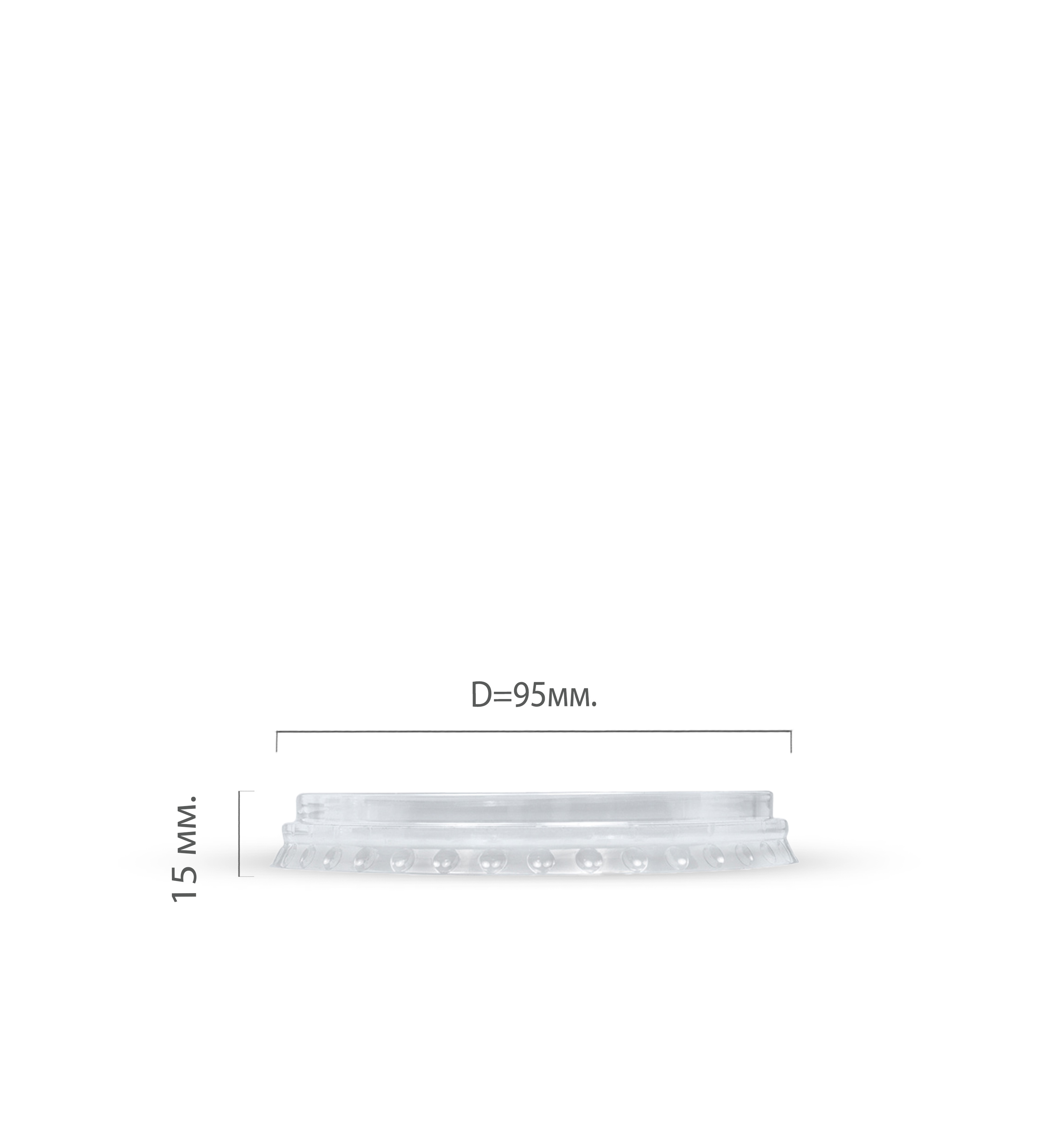 Крышка плоская без отверстия d=95мм "Pulsar" (50/800)