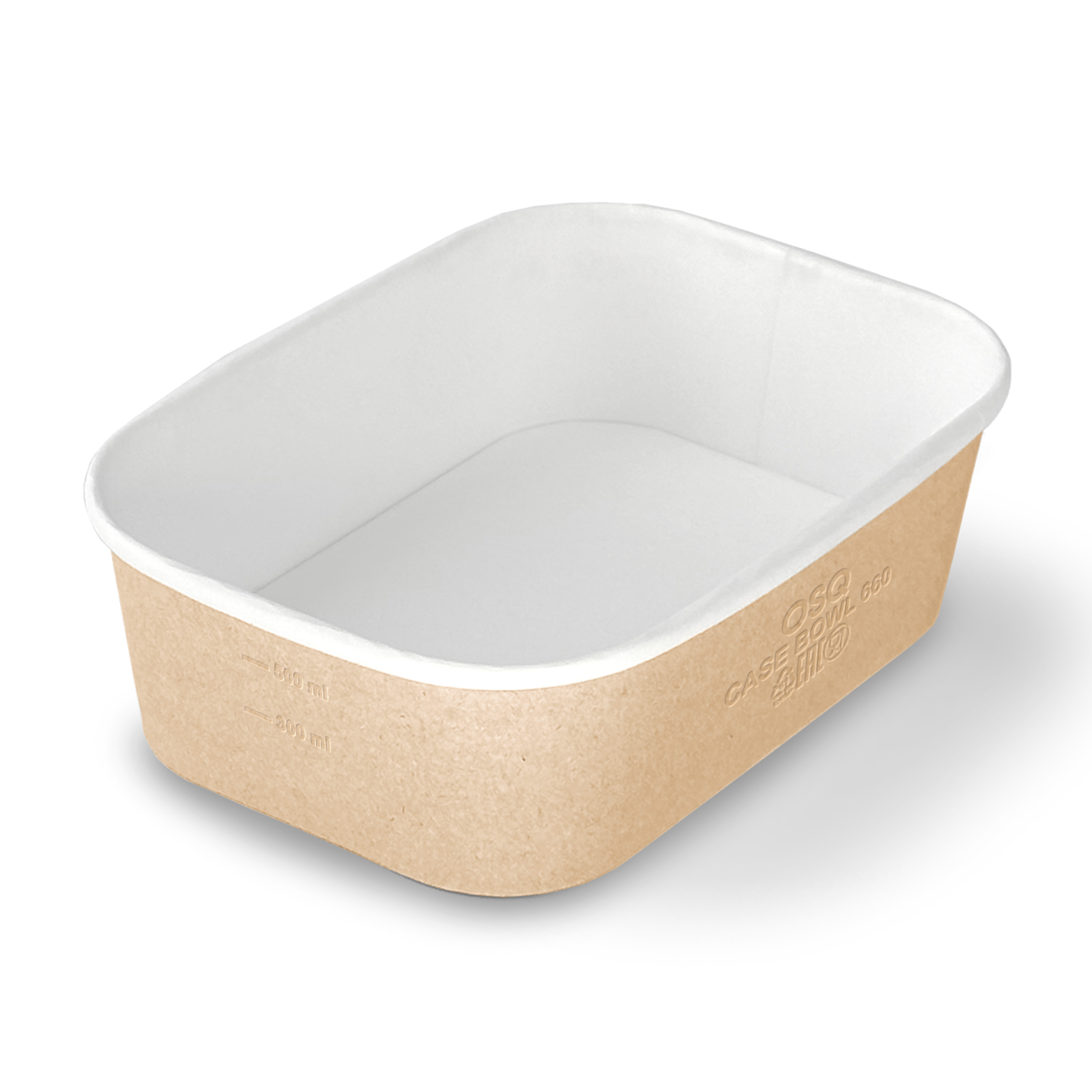 Контейнер картонный без крышки CASE BOWL 660мл белый 170*120*51мм OSQ (45/405)