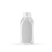 Бутылка ПЭТ 0,3л КВАДРАТНАЯ горло 38мм (широкое) прозрачная БЕЗ крышки (100) 