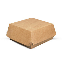 Контейнер картонный для бургеров крафт 112*112*112мм НП (50/300)