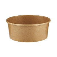 Контейнер картонный 760мл/800мл h108/93*116мм крафт с ПП крышкой 120310 (25/250)