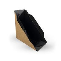 Сэндвичбокс картонный черный "Eco OpSandwich 60" без крышки 125*125*60мм DoEco (25/700)