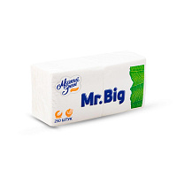 Салфетки бумажные 1-сл 24*24см "Мягкий знак Mr. Big/Eco" 250шт белые (18)