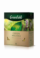 Чай Гринфилд 100 пак Green Melissa зеленый с мелиссой (9)