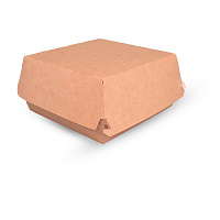 Контейнер картонный "Eco Burger L" для бургеров крафт 120*120*70мм DoEco (50/150)