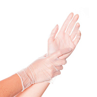 Перчатки виниловые одноразовые прозрачные 100шт размер S Континентпак (10)