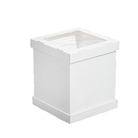 Коробка картонная для торта с окном ForGenika STRONG I S белая 240*240*300 (20)