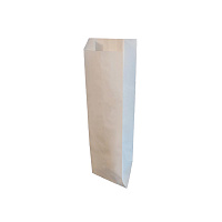 Бумажный пакет V-обр дно 100*50*300мм белый б/п (100/2200)