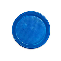 Тарелка пластиковая 205мм синяя (О) (100/2000)
