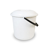 Ведро 7л пластик "Волна" белый мрамор 