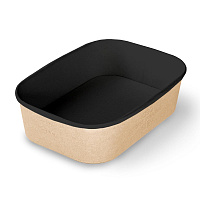 Контейнер картонный без крышки CASE BOWL 860мл черный 190*135*51мм OSQ (45/360)