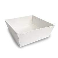 Контейнер "Smart Pack 550" 114/130*114/130*40 с плоской крышкой белый (50/250)