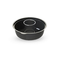 Контейнер круглый для салата 450мл с соусником КД-110 черный 160*65мм ПС/ОПС (400)
