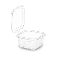 Соусник прозрачный с крышкой квадратный 80мл PP 1543П (80/960)
