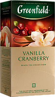 Чай Гринфилд 25 пак Vanilla Cranberry клюква-ваниль  (10)
