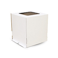 Коробка картонная для торта c окном ForGenika STRONG I S белая 260*260*300 (20)