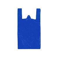 Пакет-майка без печати синяя 24+14*44 13мкр (100/2000)