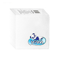 Салфетки бумажные 1-сл 24*24см "Viva" 100шт белые (48)