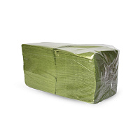 Салфетки бумажные 2-сл 33*33см 200шт зеленая оливка (9)