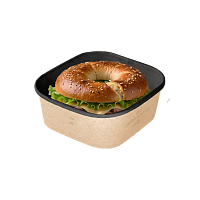 Контейнер картонный без крышки SMART BOWL 690мл Black Wood 145*145*51мм OSQ (45/360)